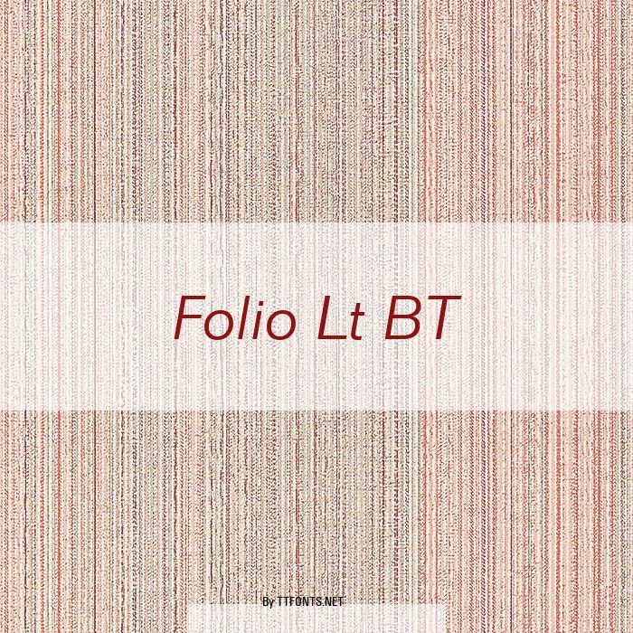 Folio Lt BT example
